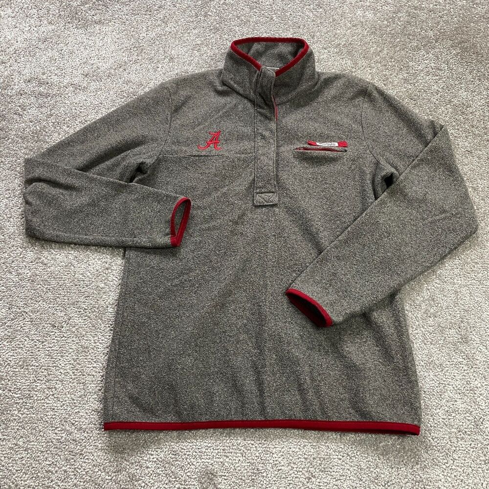Gray and Red Women's Pullover Jacket